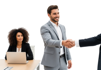 Business Handshake and Team Interaction – Professional Agreement Scene