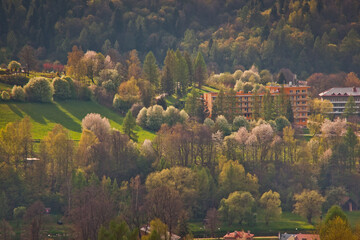 Panorama Muszyny spod Malnika w piękny, wiosenny dzień. © rogozinski