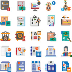 transaction service icon set
