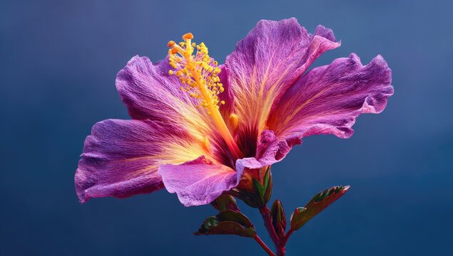 Close-up of vibrant purple hibiscus flower - Powered by Adobe
