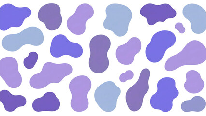 Abstract organic shapes in shades of violet and lavender, creating a modern and dynamic design element transparent background