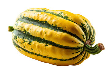 Yellow striped squash on transparent background