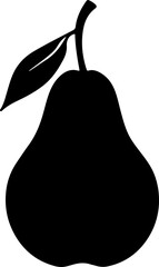 Classic Pear Silhouette with Leaf"
