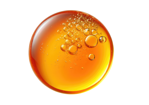Amber sphere with oil bubbles