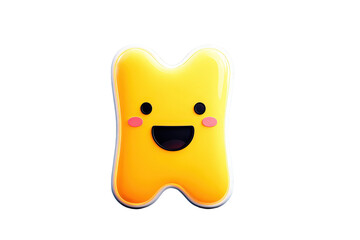 Cute Smiling Tooth Character with Cartoon Style and Bright Colors