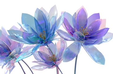 Frosted, iridescent flowers