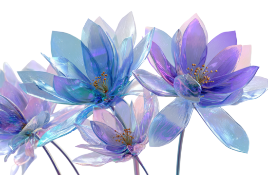 Frosted, iridescent flowers