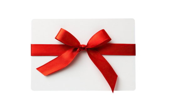 Gift card with red ribbon