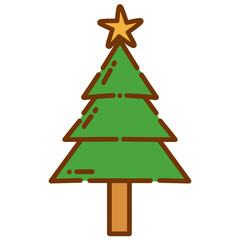 christmas tree vector cartoon