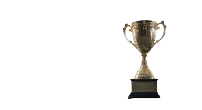 Golden trophy on a dark background