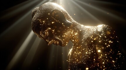 Celestial Figure Lit by Radiating Light