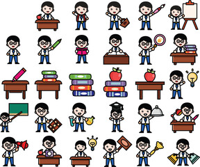 Fototapeta premium icon of a boy teaching