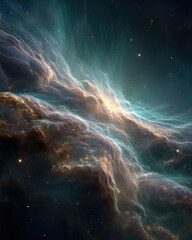 Cosmic nebula, swirling clouds of gas and dust in space
