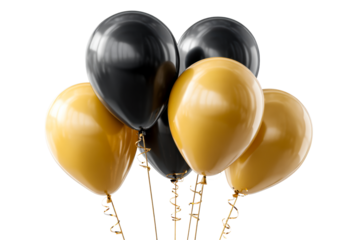 Black and gold balloons for celebration