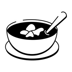 A sketchy style icon showing a thukpa soup
