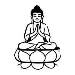 A sketchy style icon showing a buddha
