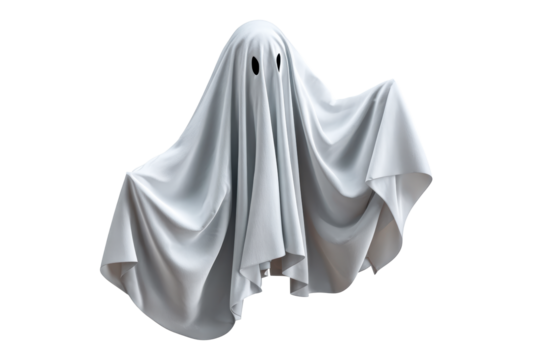 Classic ghost figure with transparent background