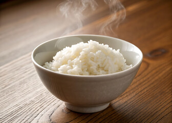A fresh bowl of cooked white rice