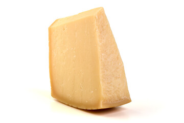 Parmesan Cheese Wedge, isolated on white background