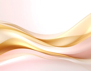 Abstract flowing curves in gold and pink
