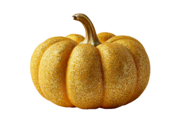 Shimmering gold pumpkin with glittering surface