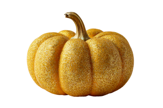 Shimmering gold pumpkin with glittering surface