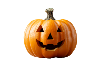 Classic Halloween pumpkin with a cheerful face