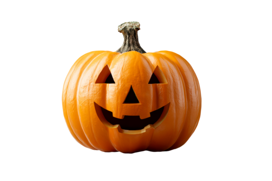Classic Halloween pumpkin with a cheerful face