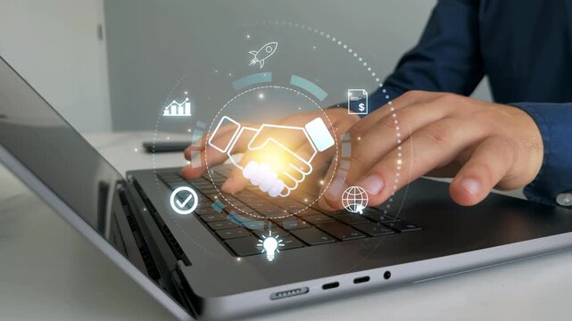 Partnership and business deal concept.Trust in business relationships and financial investment.Handshake of business partners. Trustworthy collaboration and trusted partner.
