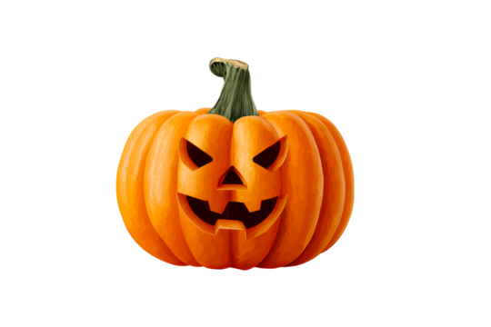 Carved Halloween pumpkin with a mischievous grin