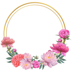 Watercolor flowers frame background vector for design.