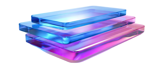 Layered, vibrant, glass panels