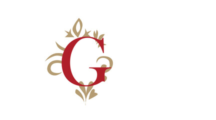 Adobe IllustratoElegant ornamental alphabet design with intricate floral and decorative vector elements. The letter is styled with vintage patterns, luxury curves, and artistic flourishes,g