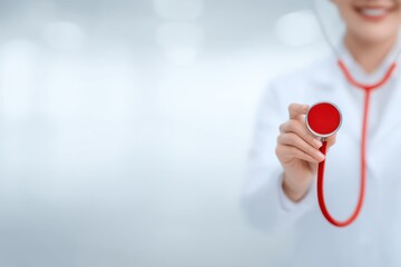 A dedicated Healthcare Professional using a Stethoscope in a Contemporary Modern Setting