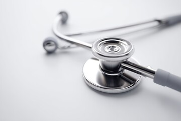 A detailed closeup of a Stethoscope placed on a clean and wellorganized surface