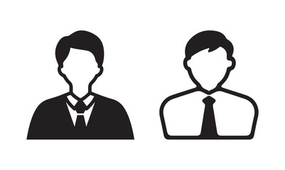 サラリーマン・ビジネスマン・会社員のアイコン　男性　人　人物　スーツ　就活生　新入社員　先輩　営業 ( Salaryman, businessman, office worker icon, male, person, suit, job seeker, new employee, senior, sales). vector illustration eps file