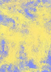 Abstract watercolor painting in yellow and purple hues, textured and blended.