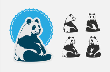 Panda Mascot Icon – Modern Wildlife Animal Symbol in Vector Style