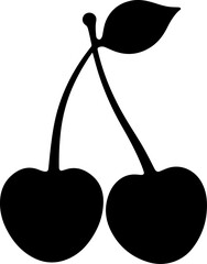 "Black and White Apple Silhouette Illustration"