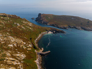 Faro de las Islas Sisargas en Malpica, A Coruña, Galicia