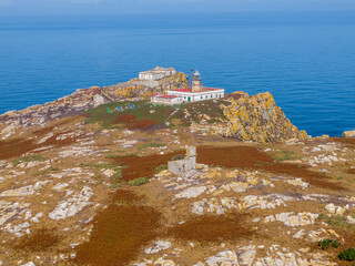 Faro de las Islas Sisargas en Malpica, A Coruña, Galicia