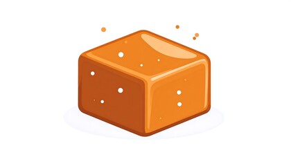 Caramel candy cube illustration
