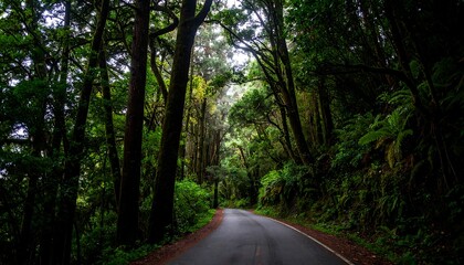 Obraz premium Lush forest road (1)