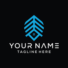 nature-inspired house logo, house