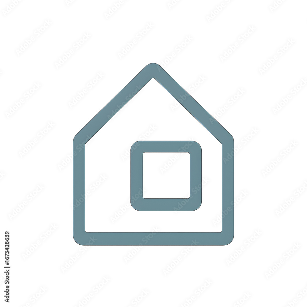 Aufkleber minimalist house icon design with window and continuous line art style on transparent