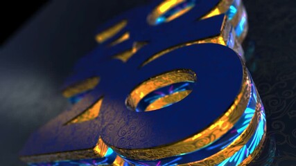 2026 new year symbol isolated loop. Abstract 3d golden metal icon seamless and loopable animation on green screen. - Powered by Adobe