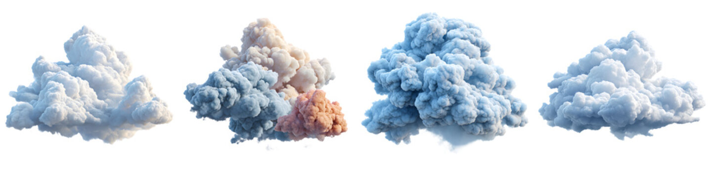 Abstract Cloud Formations Set Against White Backdrop