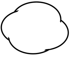 Cloud-Shaped Speech Bubble Line Art Illustration for Chat or Comic Use