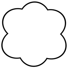 Cloud-Shaped Speech Bubble Line Art Illustration for Chat or Comic Use