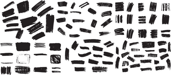 A large set of brushes. Hand drawn vector illustration